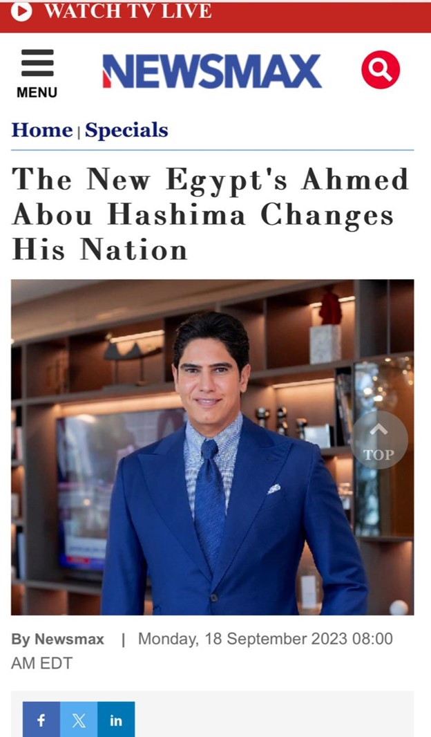 نيوز ماكس الأمريكية: أحمد أبو هشيمة رمز للنجاح في مصر .. 26 عاماً من الكفاح وتنمية المجتمع